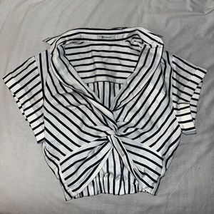 Alexander Wang collared cropped blouse